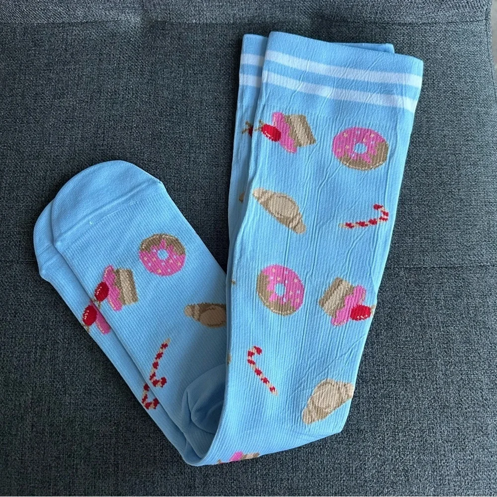 Colorful Compression Socks, 20-30mmHg compression (1 pair), Food or Floral